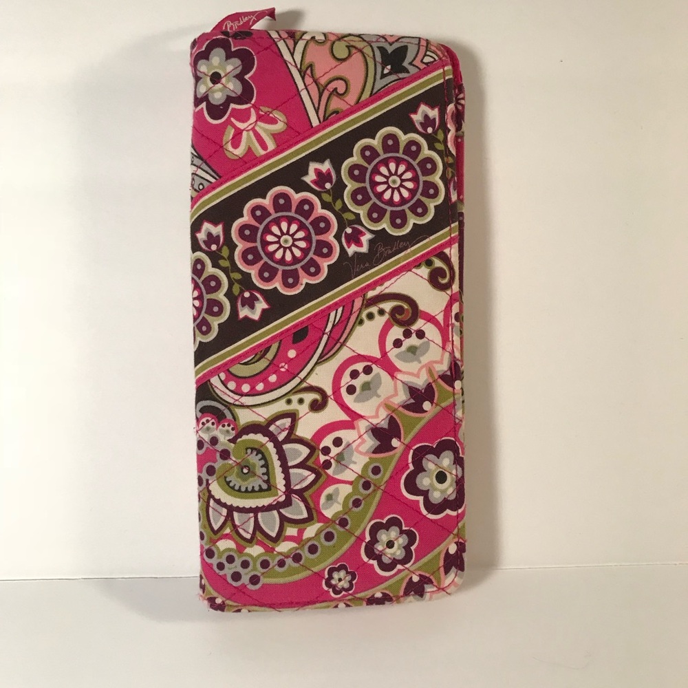Vera Bradley Retired Very Berry Paisley Travel Wallet